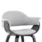 Armen Living Adalyn Gray Faux Leather and Black Wood Dining Room Accent Chair LCADCHBLGR - alternate 3